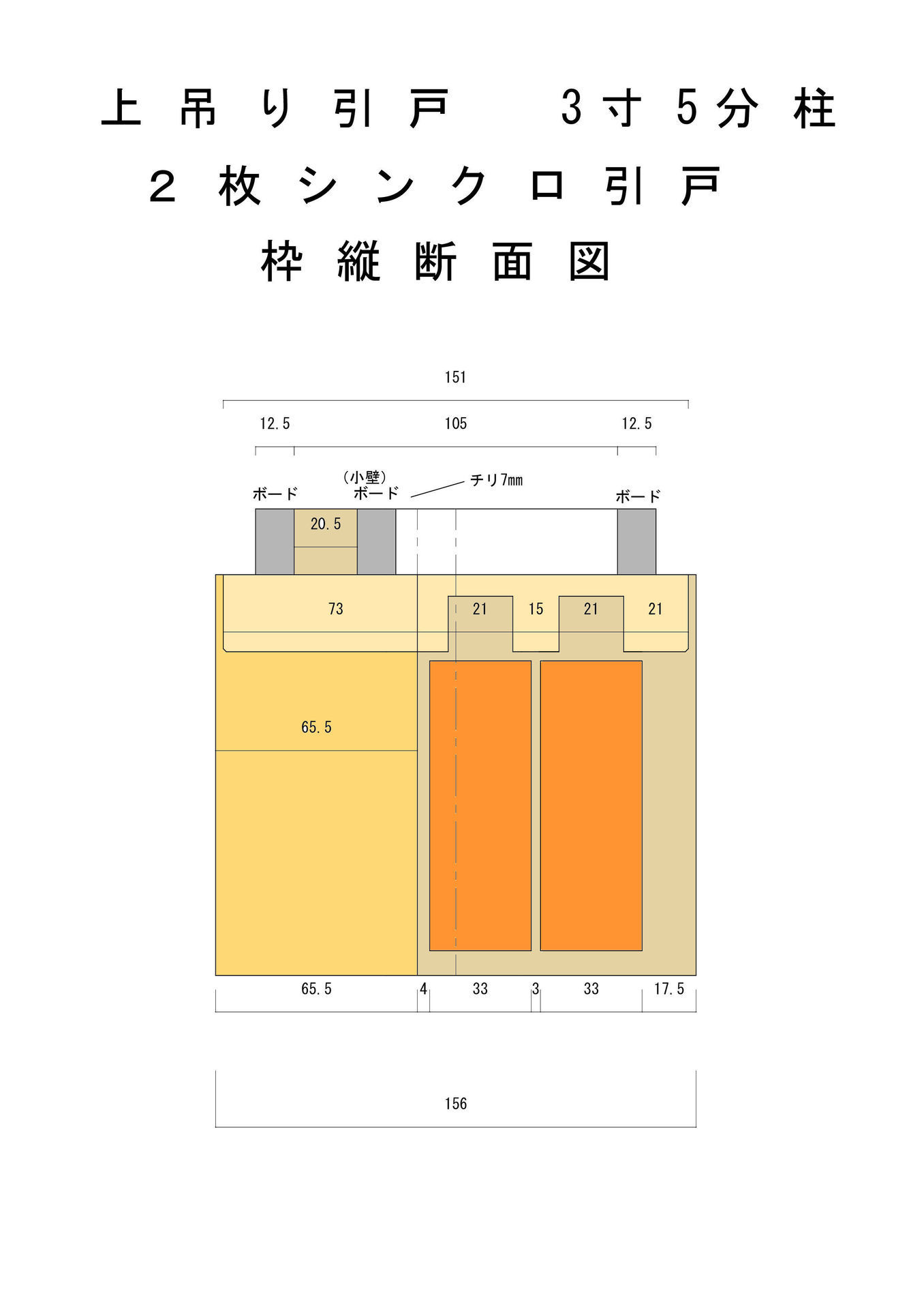 引戸枠の加工 ３寸５分柱 ２本引き シンクロ 連動式 戸袋計算 アトム Su 100 建具 家具 収まり図 打ち合わせ用ブログ