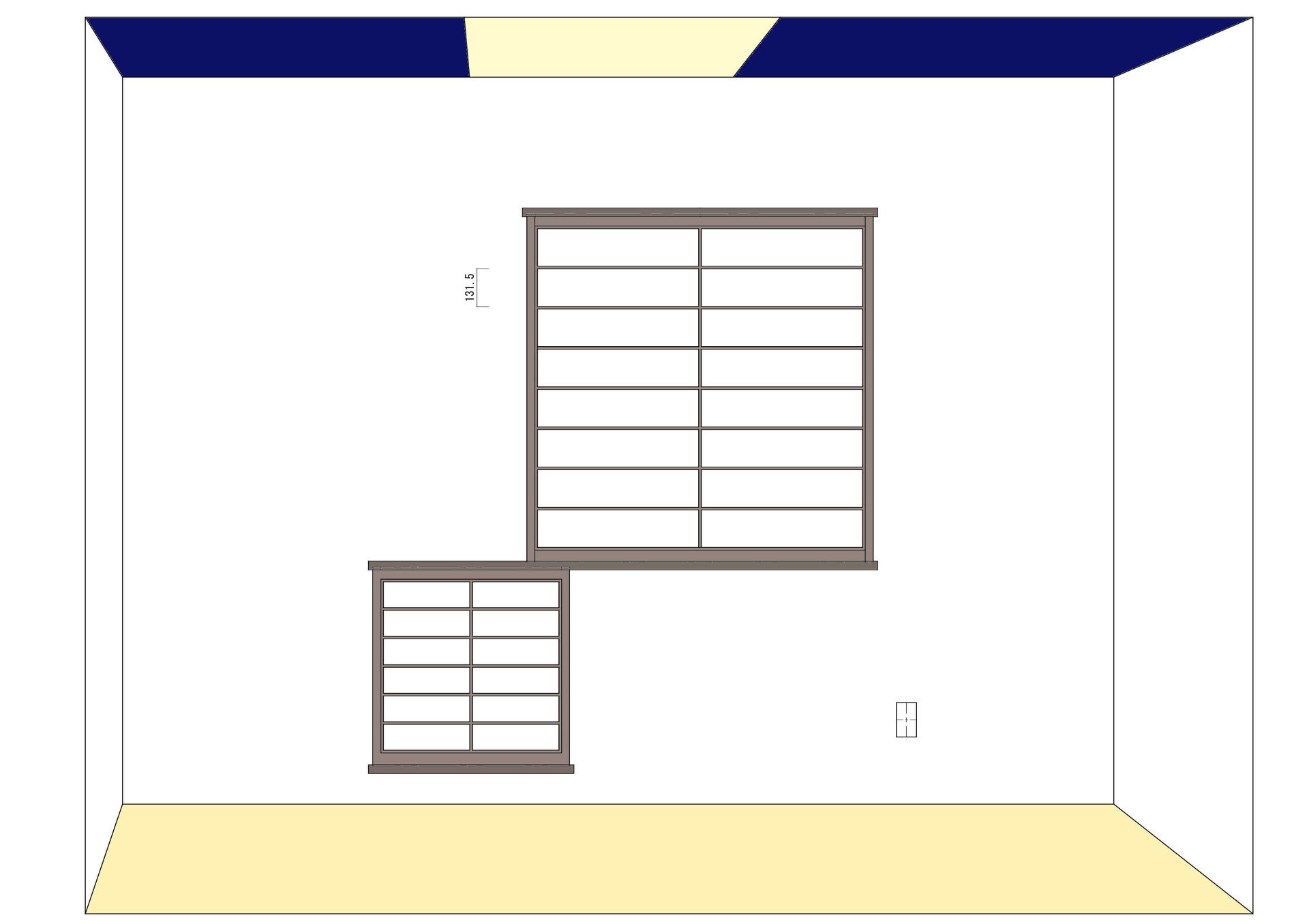 M様邸 和室 丸窓障子 案 建具 家具 収まり図 打ち合わせ用ブログ